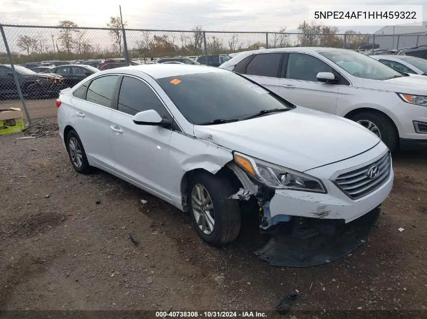 2017 Hyundai Sonata VIN: 5NPE24AF1HH459322 Lot: 40738308