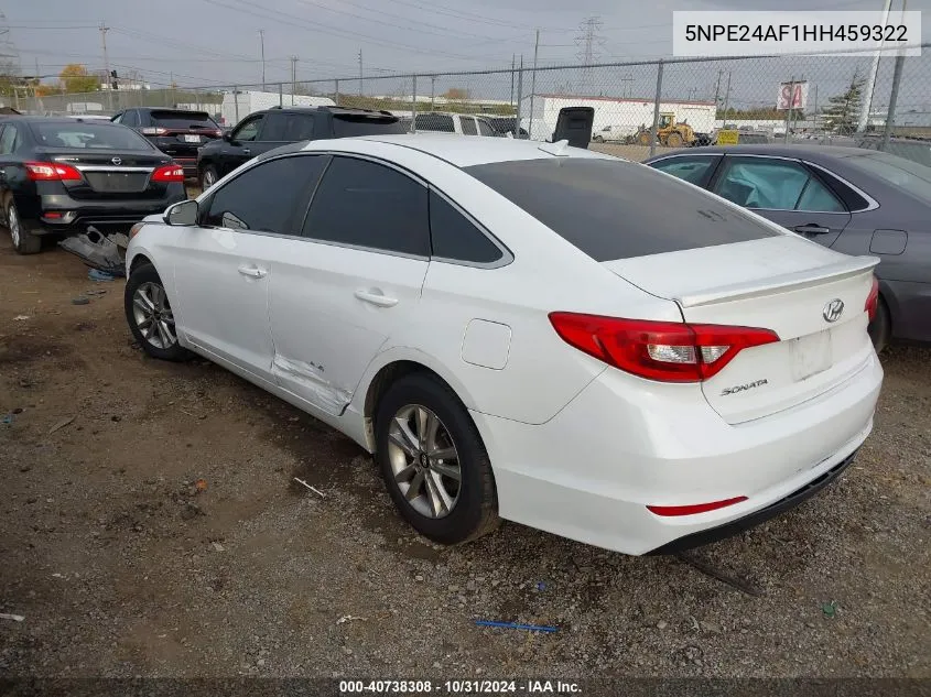 2017 Hyundai Sonata VIN: 5NPE24AF1HH459322 Lot: 40738308