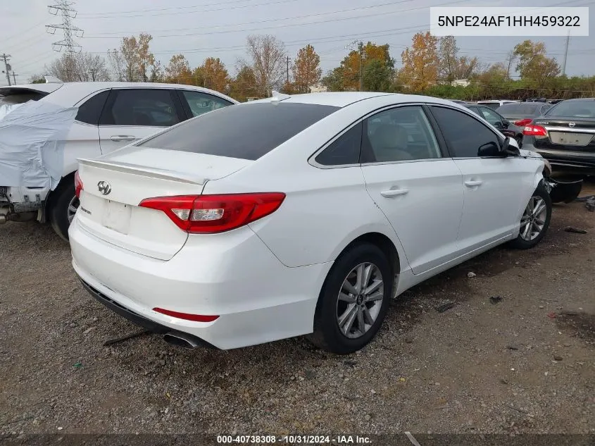 2017 Hyundai Sonata VIN: 5NPE24AF1HH459322 Lot: 40738308