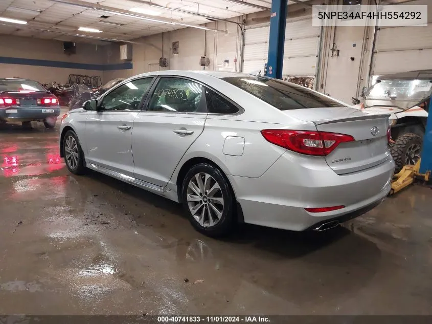 2017 Hyundai Sonata Sport VIN: 5NPE34AF4HH554292 Lot: 40741833