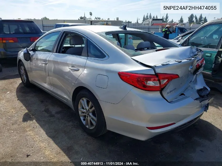 2017 Hyundai Sonata VIN: 5NPE24AF2HH474055 Lot: 40744913