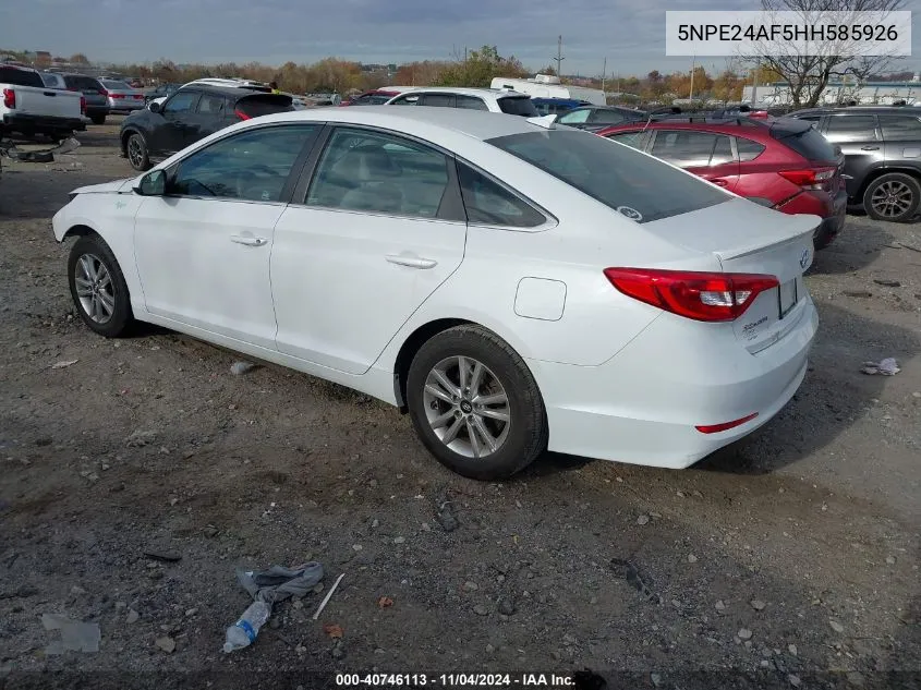 2017 Hyundai Sonata VIN: 5NPE24AF5HH585926 Lot: 40746113