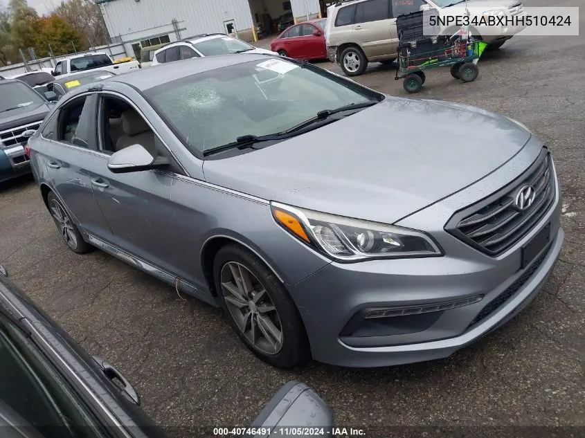 2017 Hyundai Sonata Sport 2.0T VIN: 5NPE34ABXHH510424 Lot: 40746491