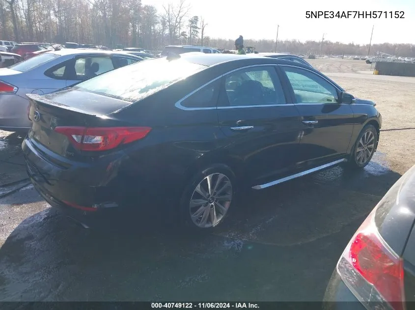 2017 Hyundai Sonata Sport VIN: 5NPE34AF7HH571152 Lot: 40749122