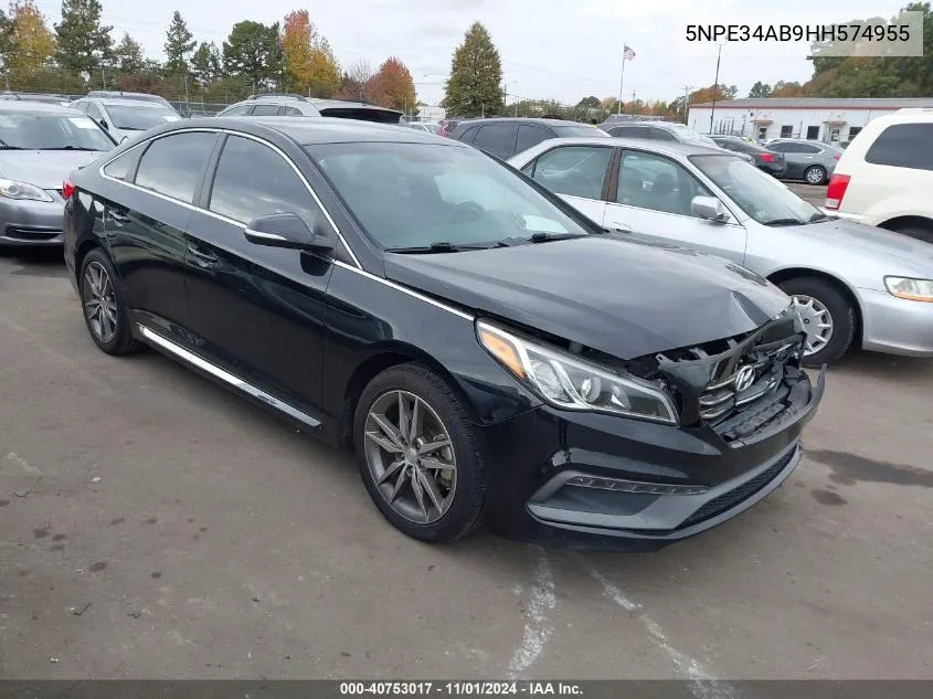 2017 Hyundai Sonata Sport 2.0T VIN: 5NPE34AB9HH574955 Lot: 40753017