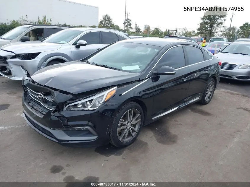 2017 Hyundai Sonata Sport 2.0T VIN: 5NPE34AB9HH574955 Lot: 40753017