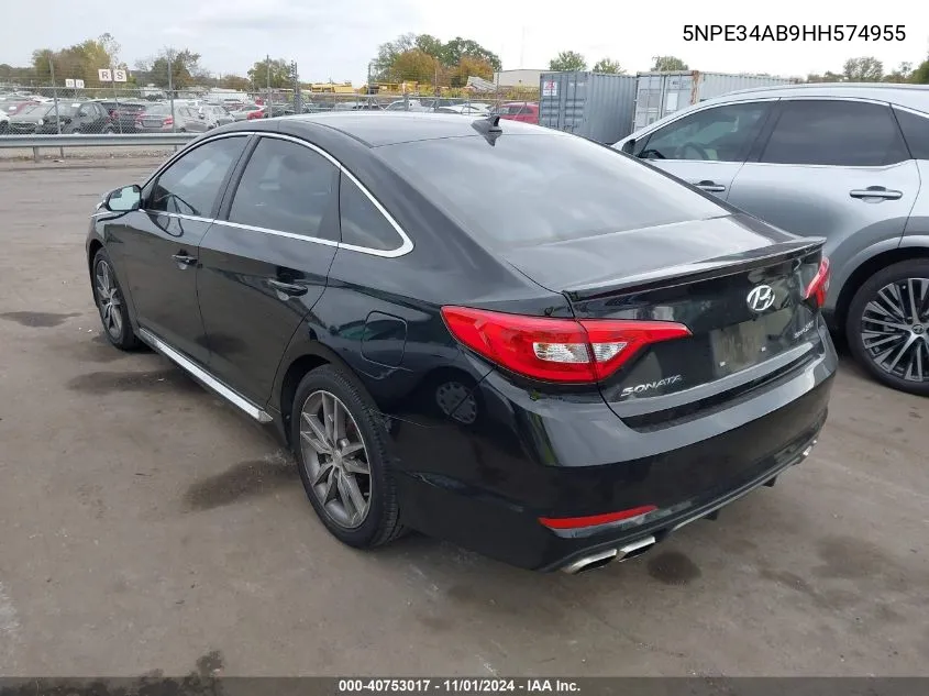 2017 Hyundai Sonata Sport 2.0T VIN: 5NPE34AB9HH574955 Lot: 40753017