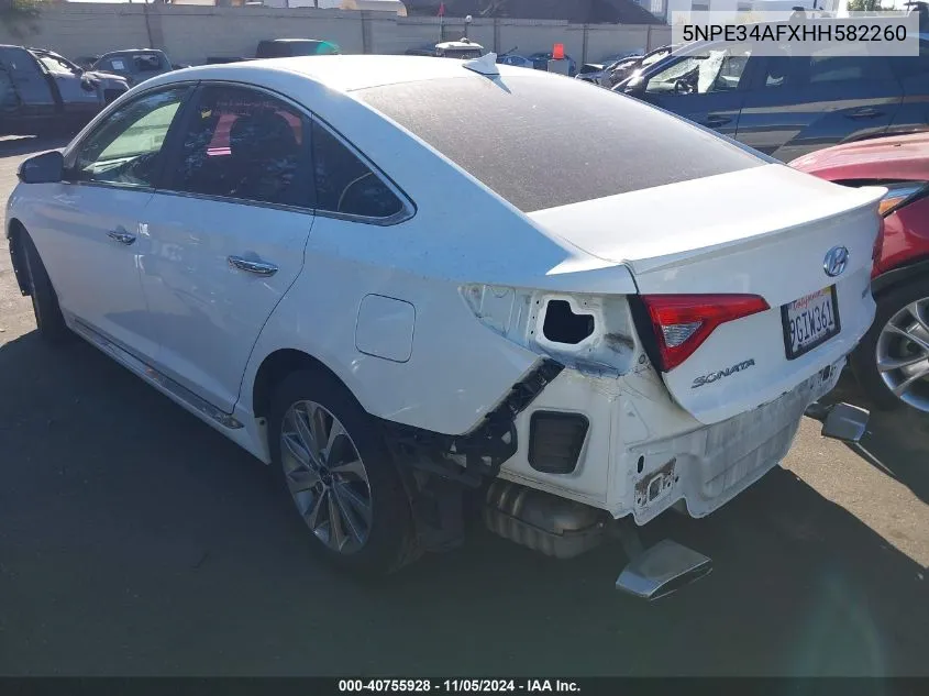 5NPE34AFXHH582260 2017 Hyundai Sonata Sport