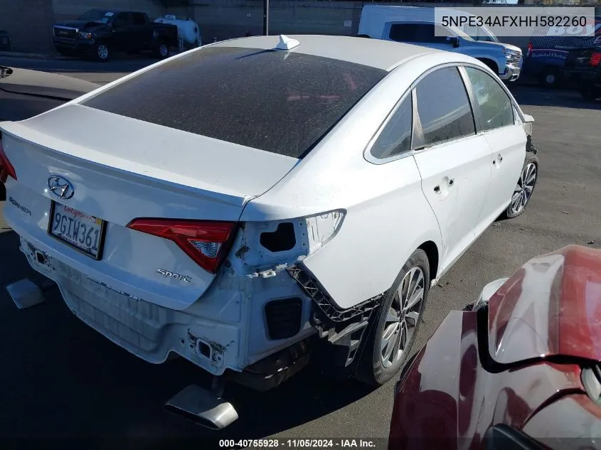 2017 Hyundai Sonata Sport VIN: 5NPE34AFXHH582260 Lot: 40755928