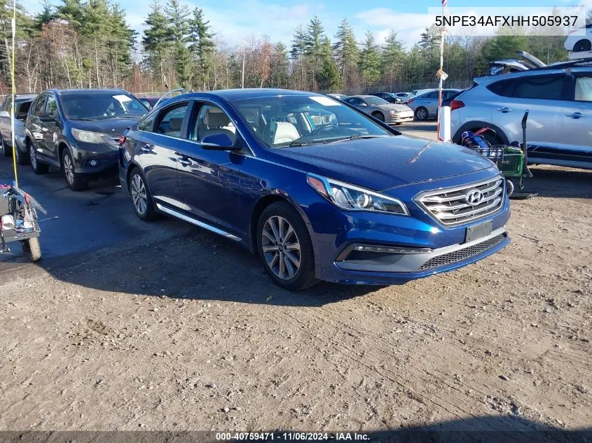 2017 Hyundai Sonata Limited VIN: 5NPE34AFXHH505937 Lot: 40759471