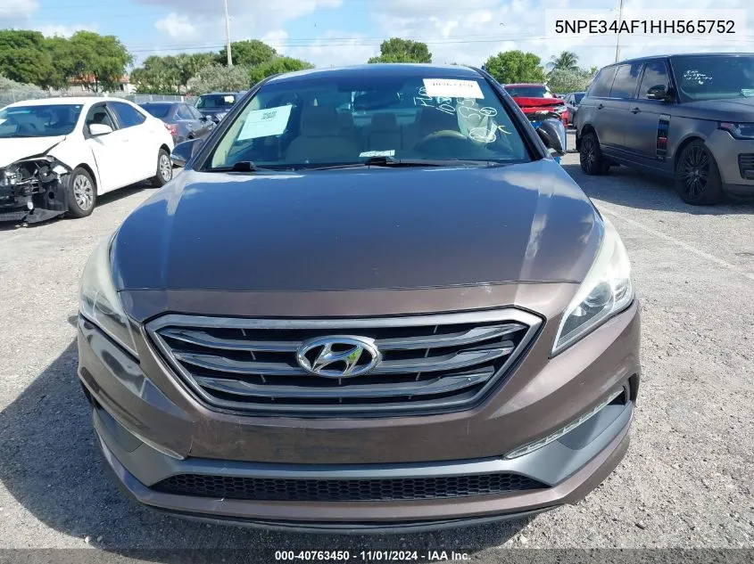 2017 Hyundai Sonata Sport VIN: 5NPE34AF1HH565752 Lot: 40763450