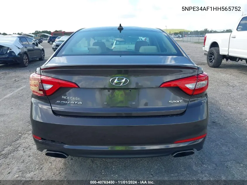 2017 Hyundai Sonata Sport VIN: 5NPE34AF1HH565752 Lot: 40763450