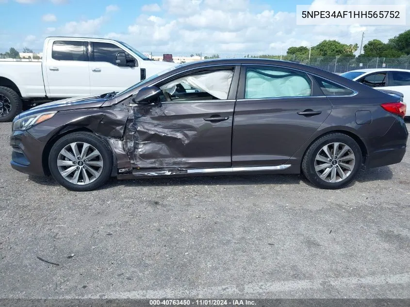 2017 Hyundai Sonata Sport VIN: 5NPE34AF1HH565752 Lot: 40763450