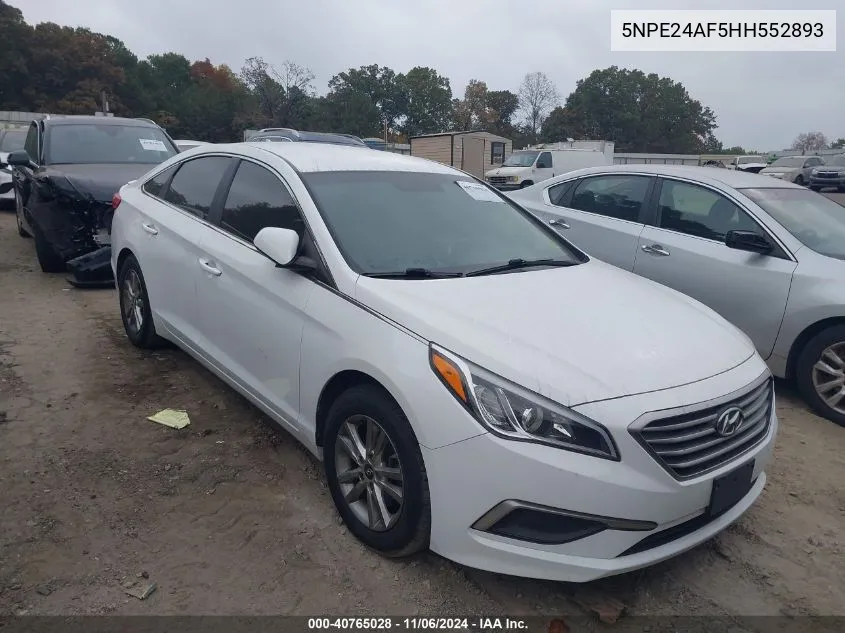 2017 Hyundai Sonata Se VIN: 5NPE24AF5HH552893 Lot: 40765028