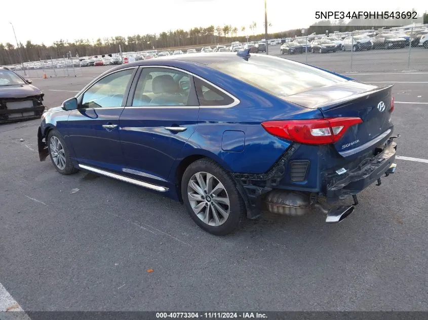 2017 Hyundai Sonata Sport VIN: 5NPE34AF9HH543692 Lot: 40773304