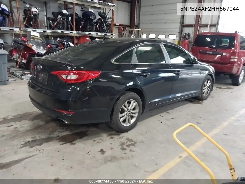 2017 Hyundai Sonata VIN: 5NPE24AF2HH567044 Lot: 40774438