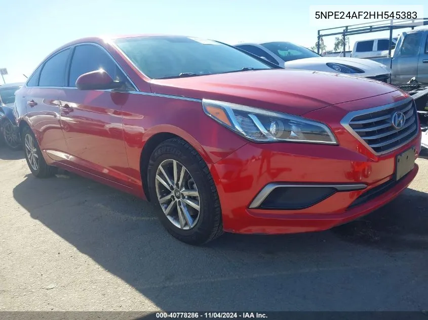 2017 Hyundai Sonata VIN: 5NPE24AF2HH545383 Lot: 40778286