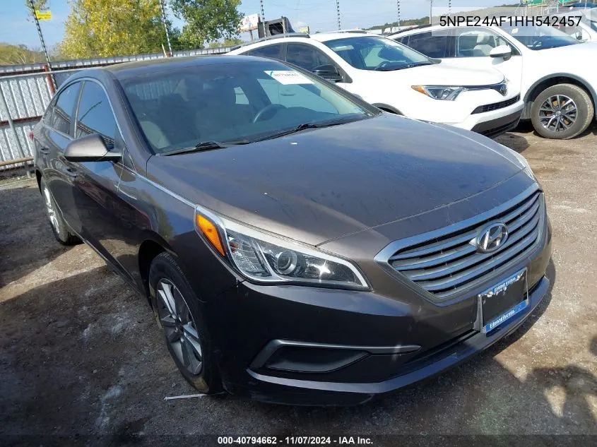 2017 Hyundai Sonata VIN: 5NPE24AF1HH542457 Lot: 40794662