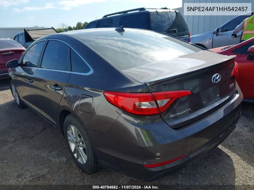 2017 Hyundai Sonata VIN: 5NPE24AF1HH542457 Lot: 40794662