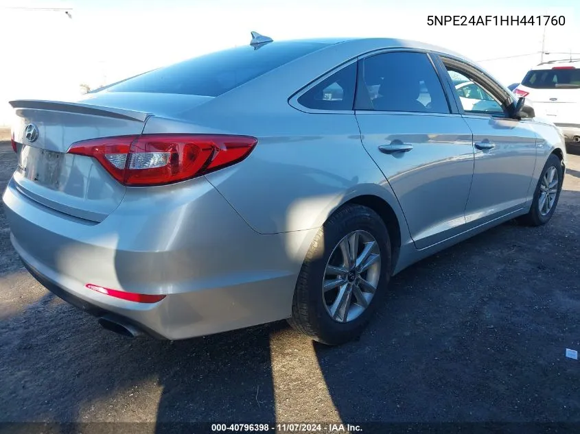 2017 Hyundai Sonata VIN: 5NPE24AF1HH441760 Lot: 40796398