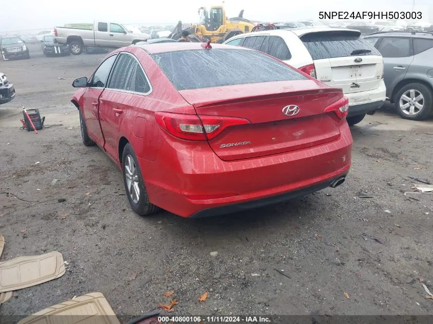 5NPE24AF9HH503003 2017 Hyundai Sonata Se