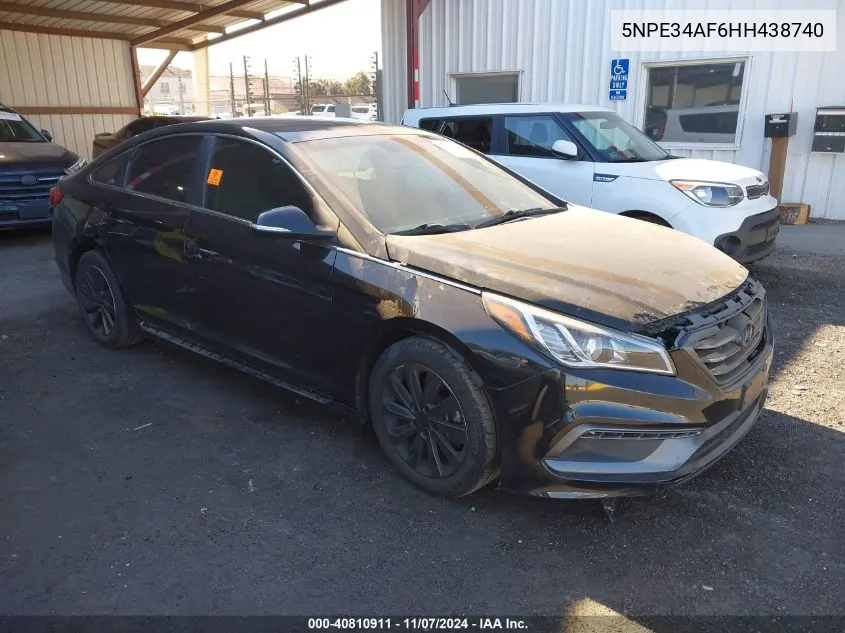 2017 Hyundai Sonata Sport VIN: 5NPE34AF6HH438740 Lot: 40810911