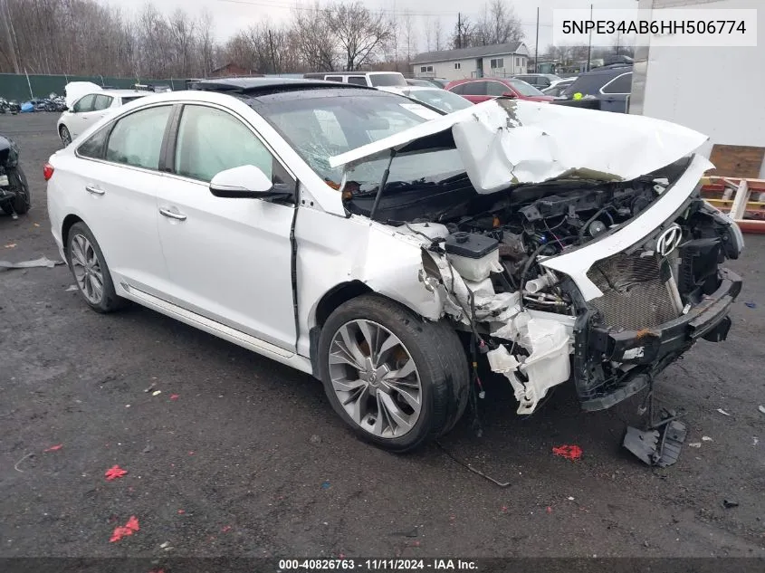 2017 Hyundai Sonata Limited 2.0T VIN: 5NPE34AB6HH506774 Lot: 40826763