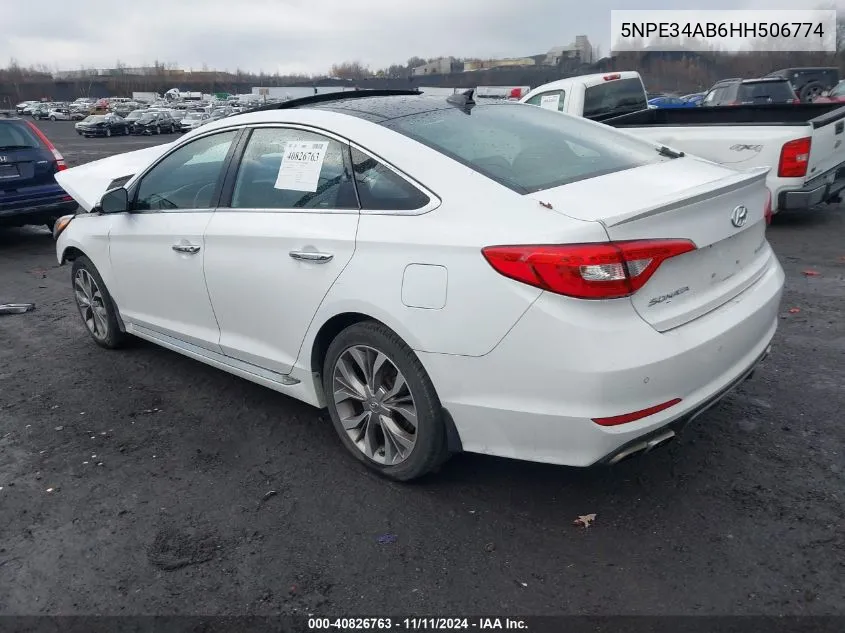 2017 Hyundai Sonata Limited 2.0T VIN: 5NPE34AB6HH506774 Lot: 40826763