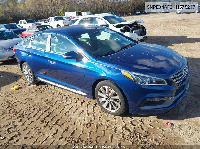 2017 Hyundai Sonata Sport VIN: 5NPE34AF2HH575237 Lot: 40834962