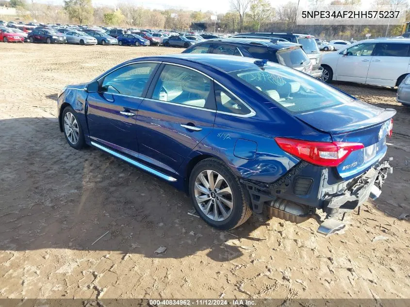 2017 Hyundai Sonata Sport VIN: 5NPE34AF2HH575237 Lot: 40834962