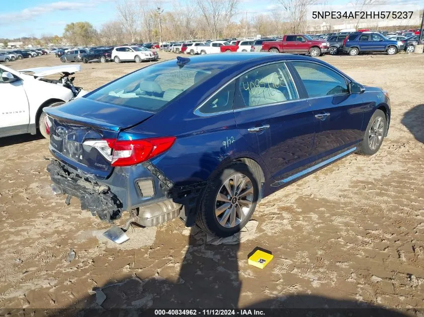 2017 Hyundai Sonata Sport VIN: 5NPE34AF2HH575237 Lot: 40834962