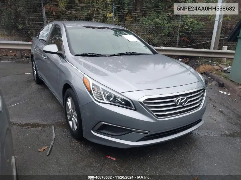 2017 Hyundai Sonata Eco VIN: 5NPE24AA0HH538632 Lot: 40878532