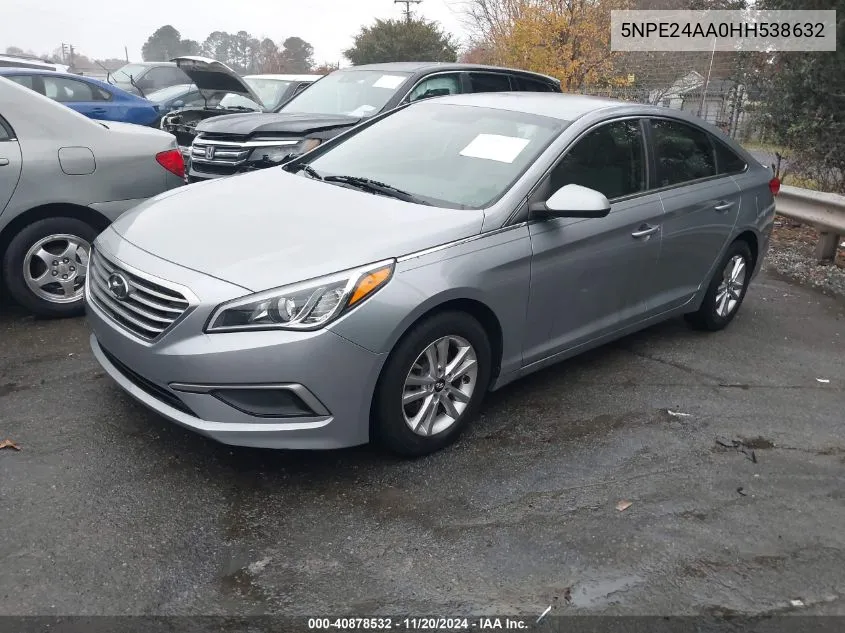 2017 Hyundai Sonata Eco VIN: 5NPE24AA0HH538632 Lot: 40878532