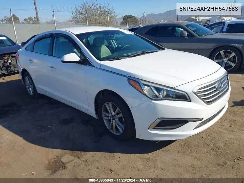 2017 Hyundai Sonata VIN: 5NPE24AF2HH547683 Lot: 40905049