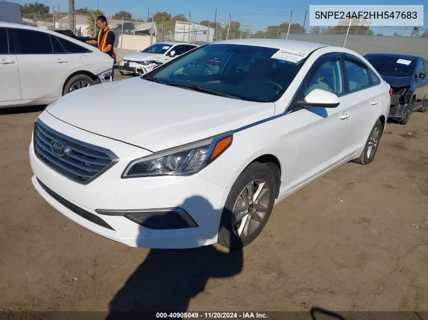 2017 Hyundai Sonata VIN: 5NPE24AF2HH547683 Lot: 40905049