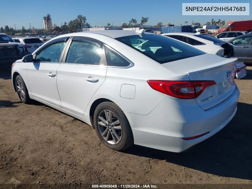 2017 Hyundai Sonata VIN: 5NPE24AF2HH547683 Lot: 40905049