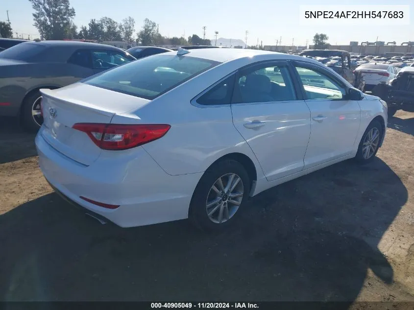 2017 Hyundai Sonata VIN: 5NPE24AF2HH547683 Lot: 40905049