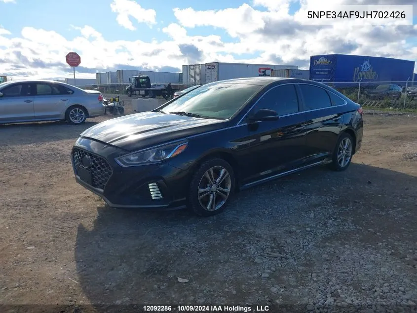 2018 Hyundai Sonata VIN: 5NPE34AF9JH702426 Lot: 12092286