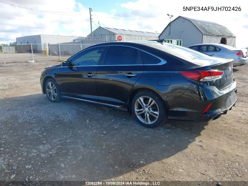 2018 Hyundai Sonata VIN: 5NPE34AF9JH702426 Lot: 12092286