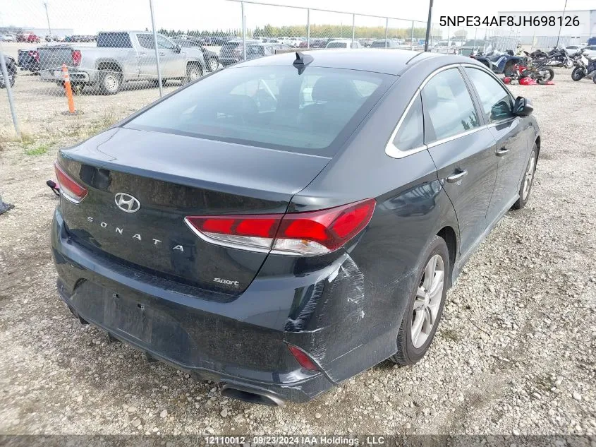 2018 Hyundai Sonata Sport/Limited/Sel VIN: 5NPE34AF8JH698126 Lot: 12110012