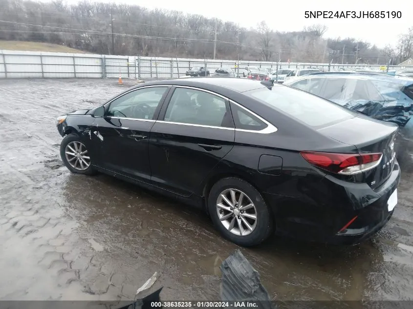 2018 Hyundai Sonata Se VIN: 5NPE24AF3JH685190 Lot: 38635235