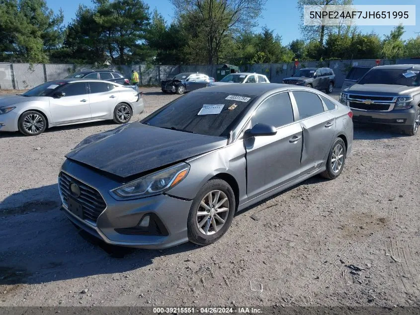 2018 Hyundai Sonata Se VIN: 5NPE24AF7JH651995 Lot: 39215551