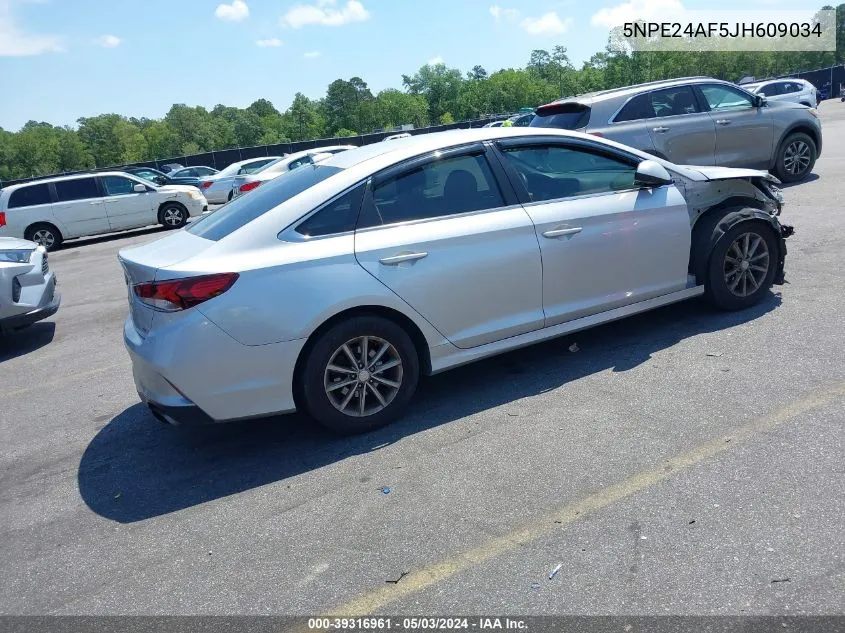 2018 Hyundai Sonata Se VIN: 5NPE24AF5JH609034 Lot: 39316961