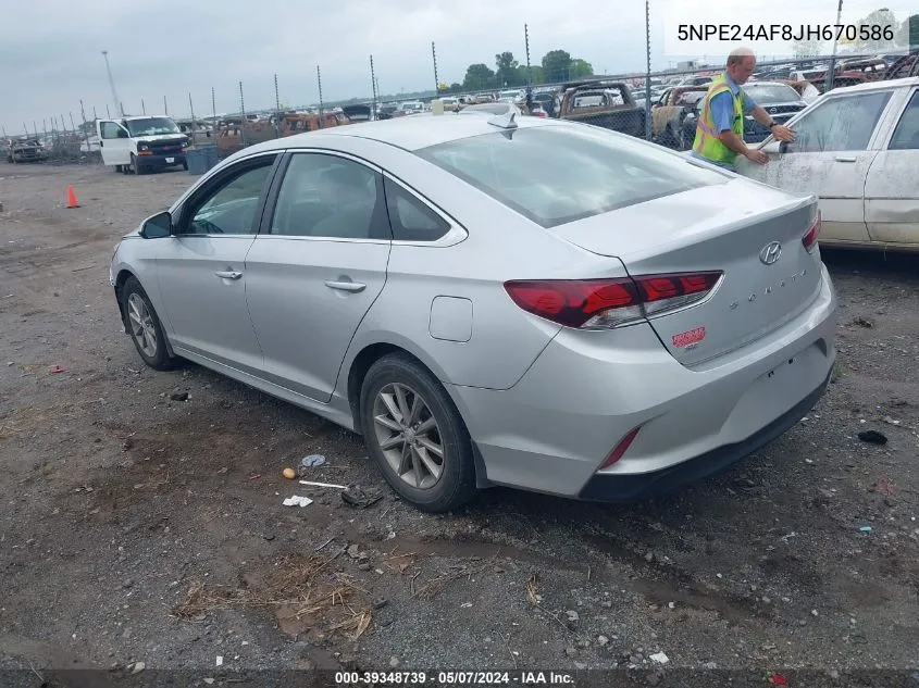 2018 Hyundai Sonata Se VIN: 5NPE24AF8JH670586 Lot: 39348739