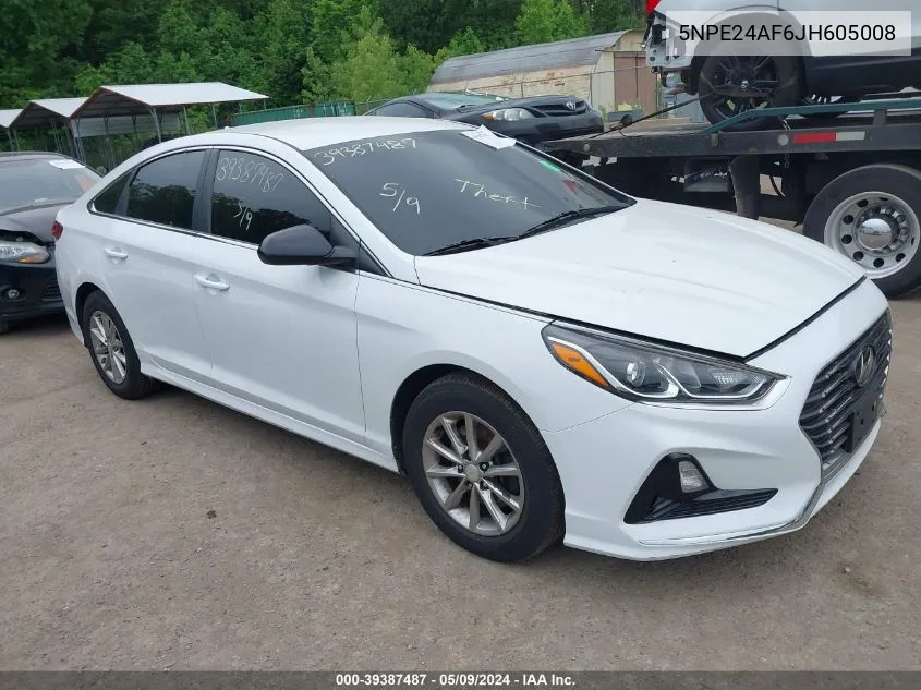 2018 Hyundai Sonata Se VIN: 5NPE24AF6JH605008 Lot: 39387487