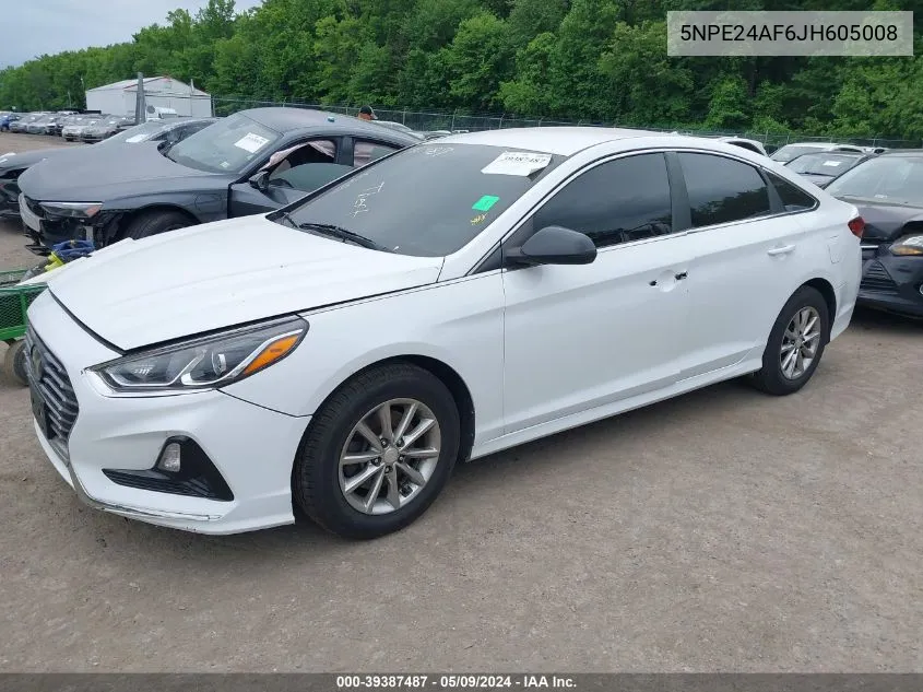 5NPE24AF6JH605008 2018 Hyundai Sonata Se