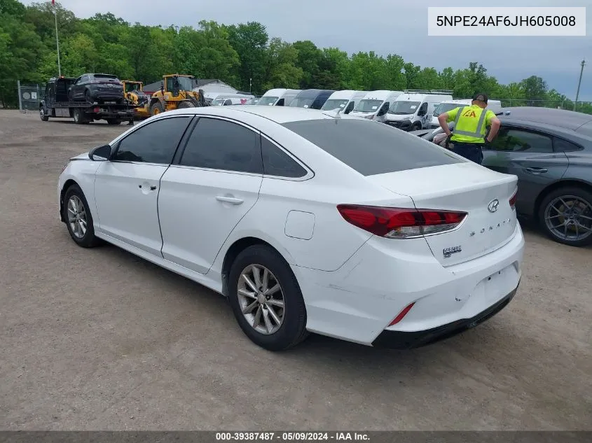 5NPE24AF6JH605008 2018 Hyundai Sonata Se