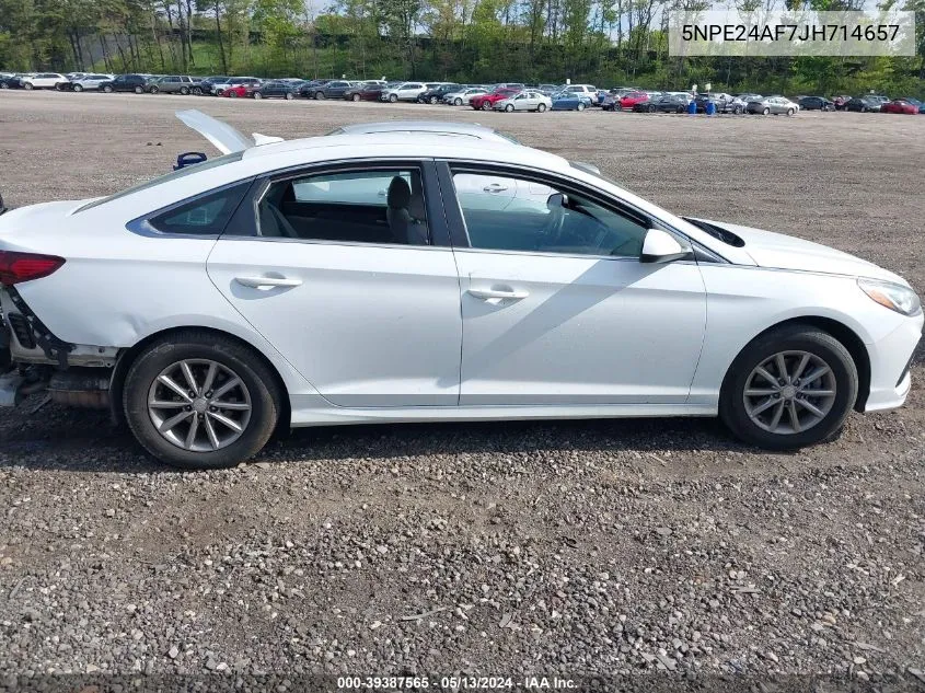 2018 Hyundai Sonata Se VIN: 5NPE24AF7JH714657 Lot: 39387565