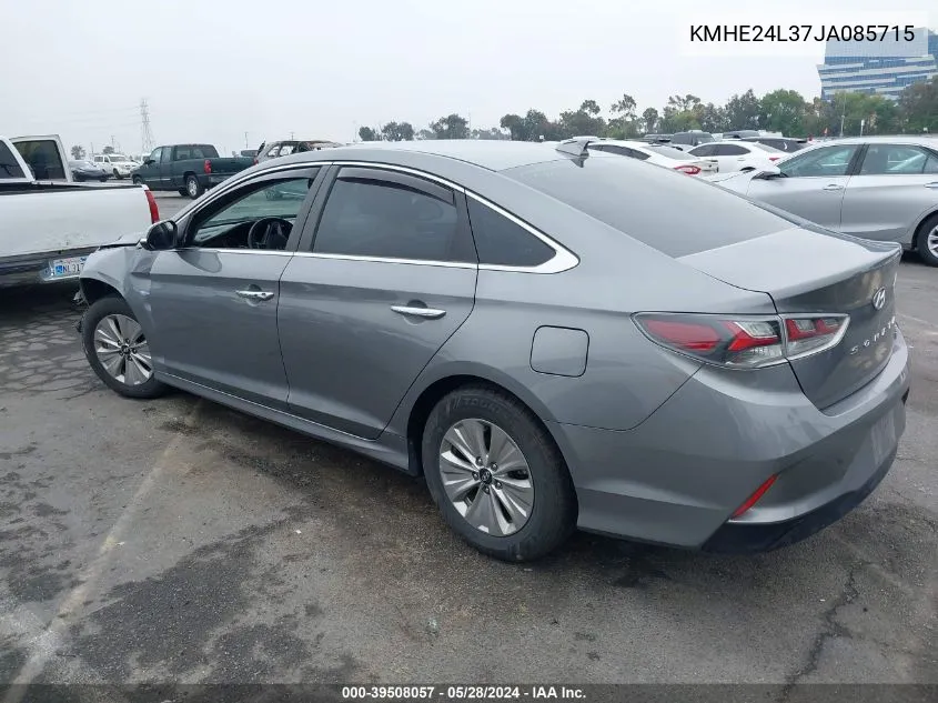 2018 Hyundai Sonata Hybrid Se VIN: KMHE24L37JA085715 Lot: 39508057