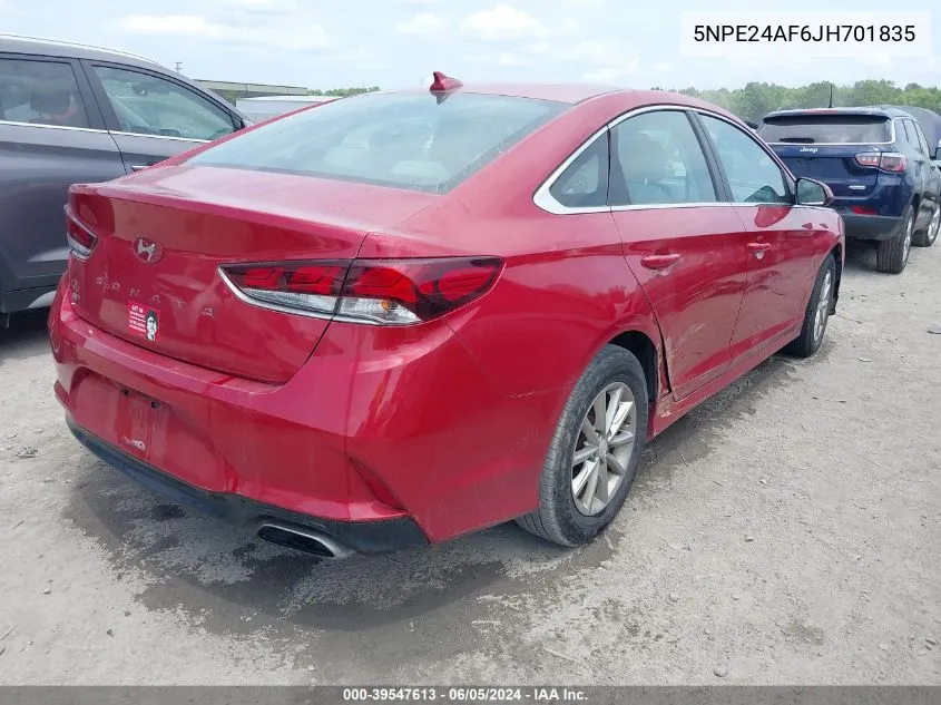 2018 Hyundai Sonata Se VIN: 5NPE24AF6JH701835 Lot: 39547613